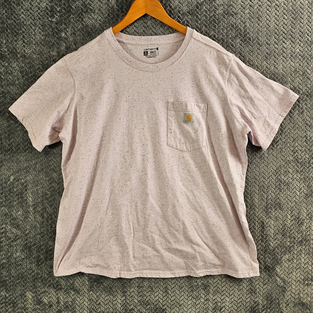 Carhartt‎ Mens 2X Loose Fit Speckled Pocket T Shirt Lilac Short Sleeve